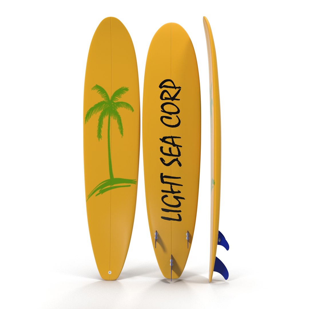 Surfboard Longboard 3 3D Model 3D model preview