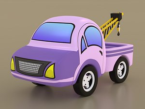 3D model cartoon tow truck