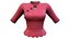 Vieiras Bottom Vermelho Asiático Feminino Top
