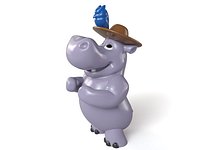 cartoon hippopotamus 3D print
