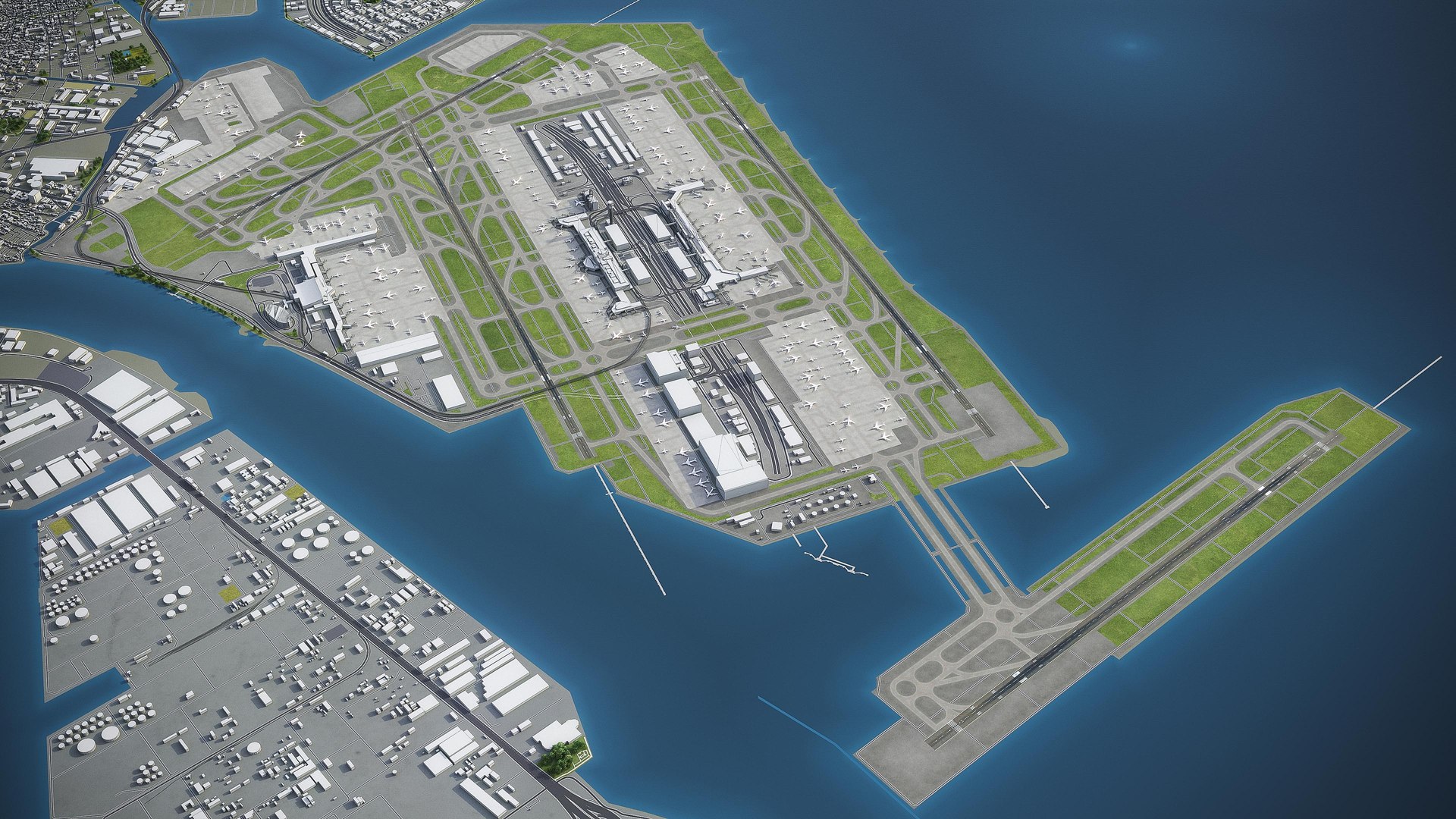 羽田空港第1 第2ターミナル　３D都市データを活用した都市模型　(透明ケース付) 京都駅 3D都市データを活用した都市模型 (透明ケース付) - メルカリ