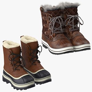 snow boots obj