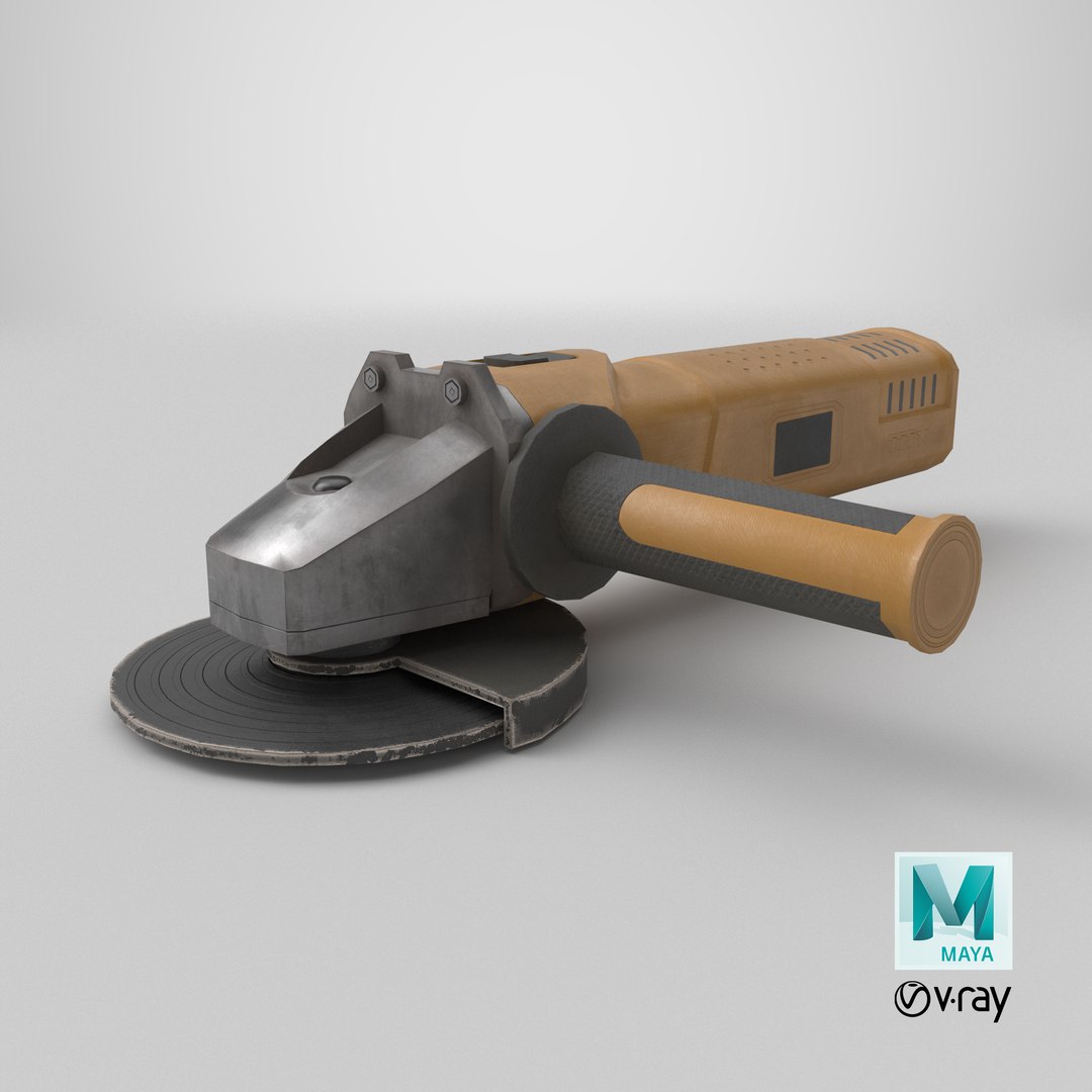 3D Angle Grinder Low-poly PBR model https://p.turbosquid.com/ts-thumb/Dq/v4ahIw/XR/stemcell_maya_vray_render/png/1775499718/1920x1080/fit_q87/dd1dde2710aabd9b6c1860d5c231bfcdc9c9dc99/stemcell_maya_vray_render.jpg