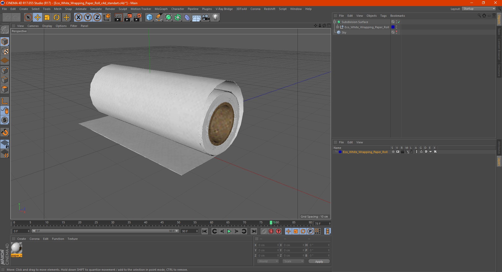 Eco White Wrapping Paper Roll 3D model - TurboSquid 1863144