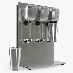 Commercial Triple Spindle Drink Mixer 3D Model