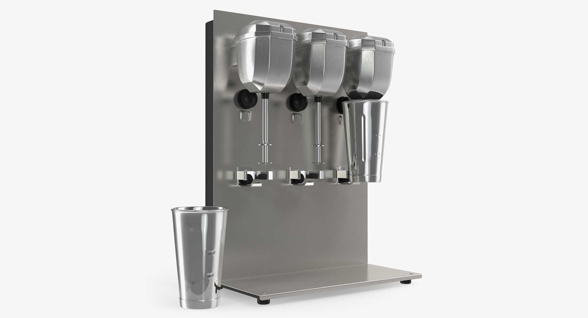 Commercial Triple Spindle Drink Mixer 3D Model 3D model preview