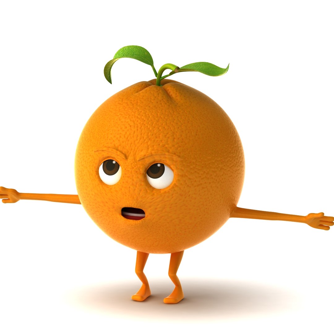 Dugm07 Rigged Cartoon Orange 3d Model