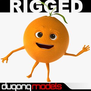 dugm07 rigged cartoon orange 3d model