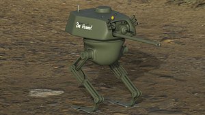 rigged soviet mech 3D model