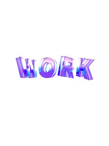 3D WORK advertising title Art word