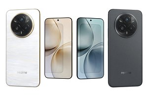 3D Realme 14 Pro Plus Gray And White Low Poly model