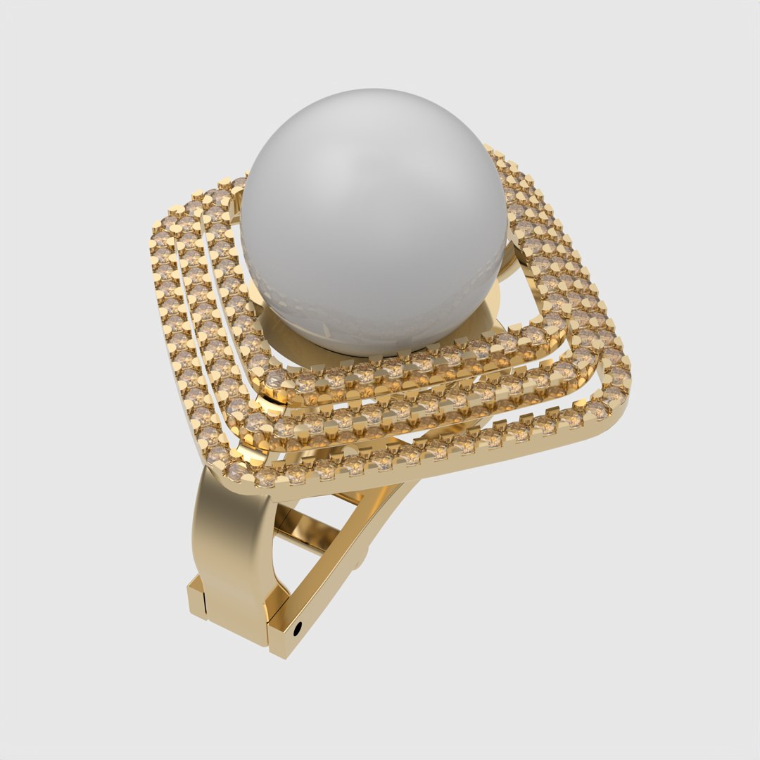 Contemporary Orb Earrings With Layered Design JDBCo 3D Model ...