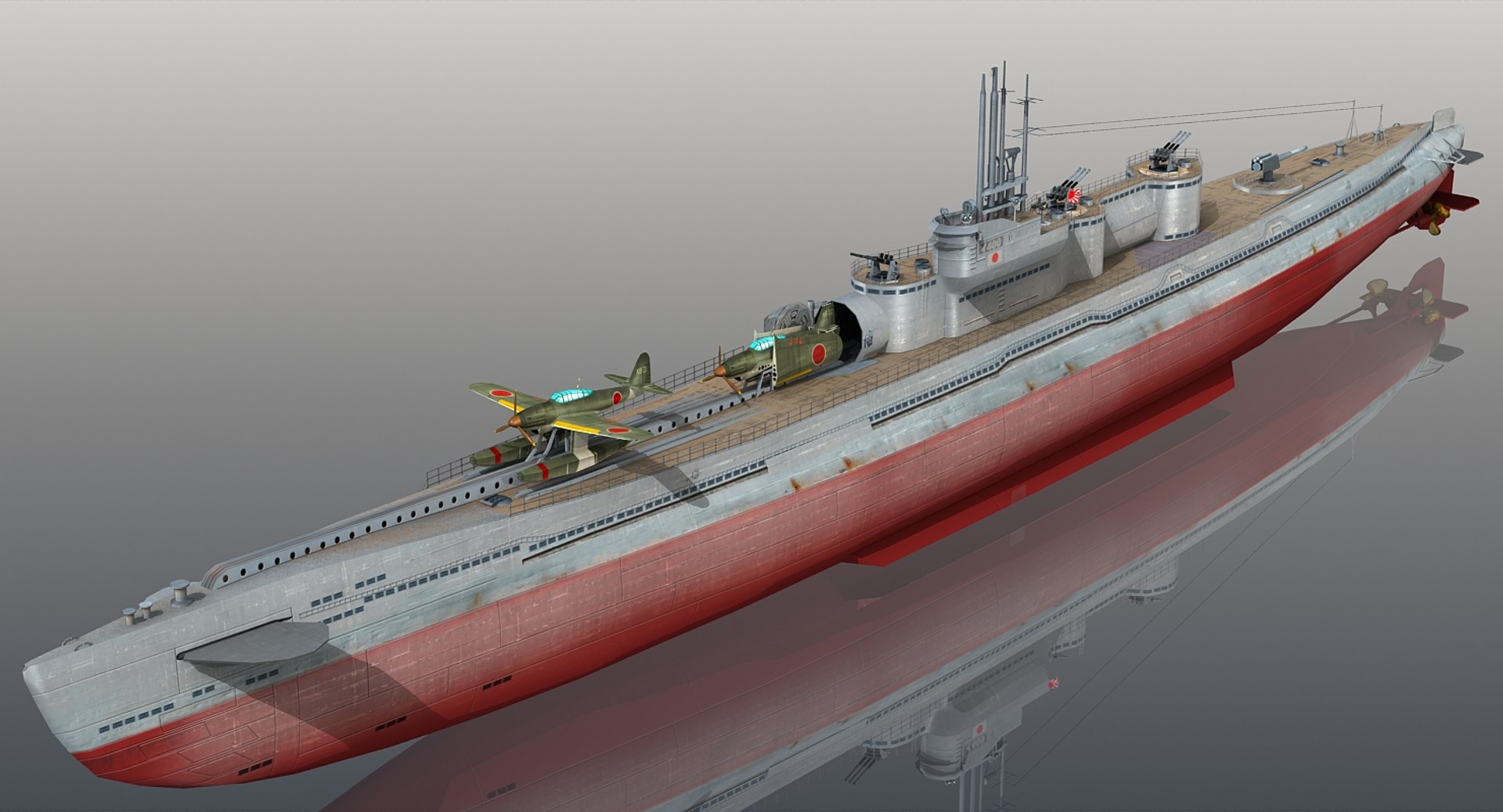 3D i-400 japanese navy submarine - TurboSquid 1340317