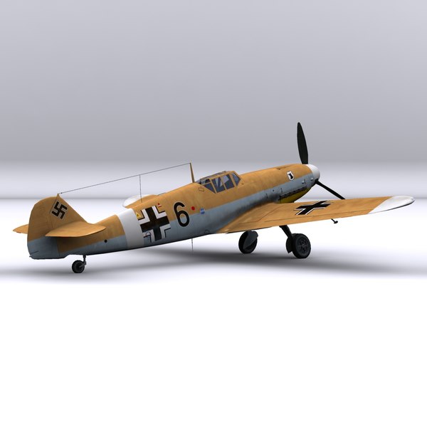 3d model german black 6 bf-109s