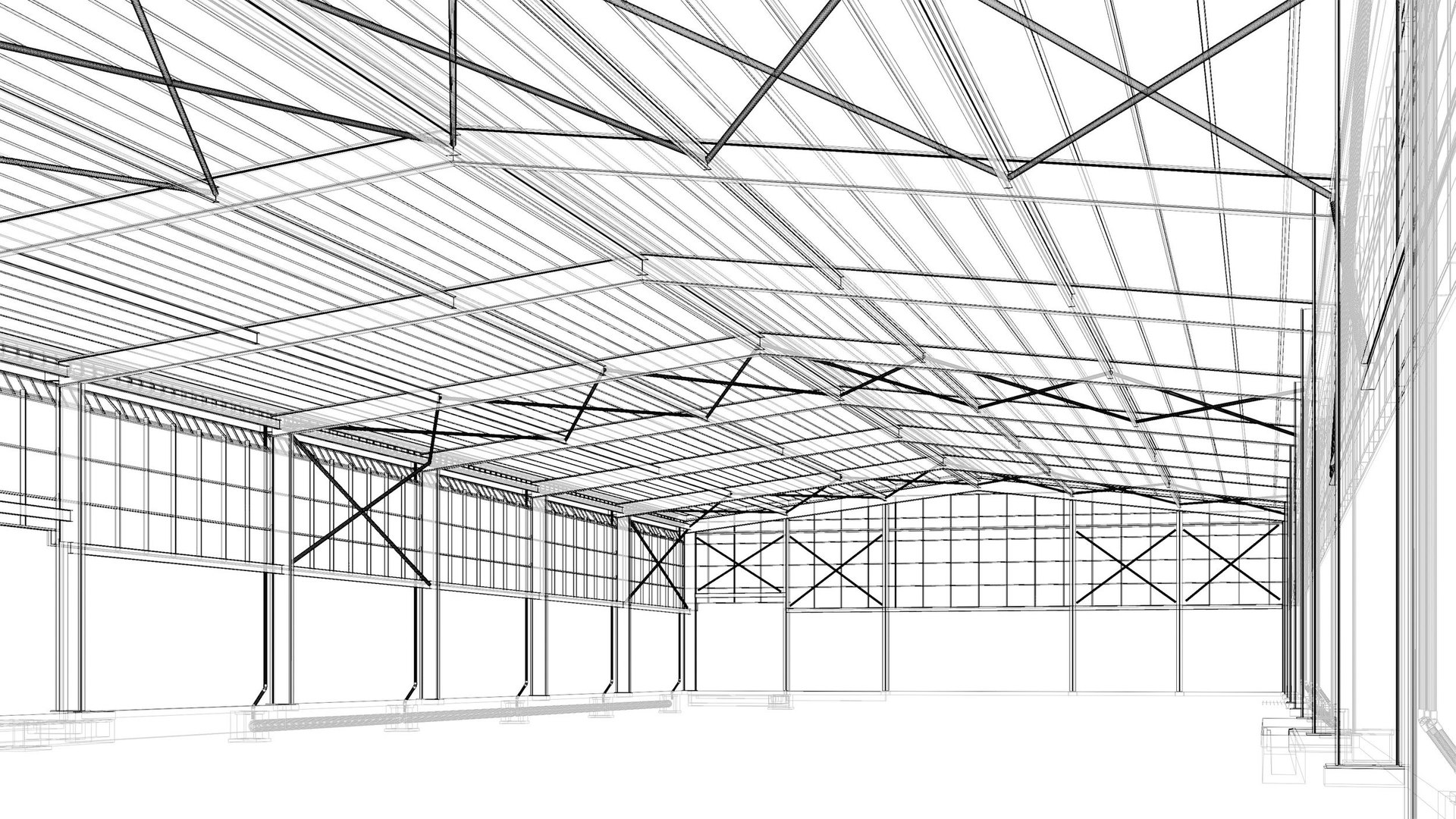 3D Model Glasshouse Under Construction - TurboSquid 2008213