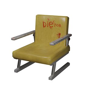 Yellow armchair with the inscription director to the droplets of blood 3D model