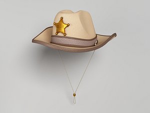 3d model sheriff hat