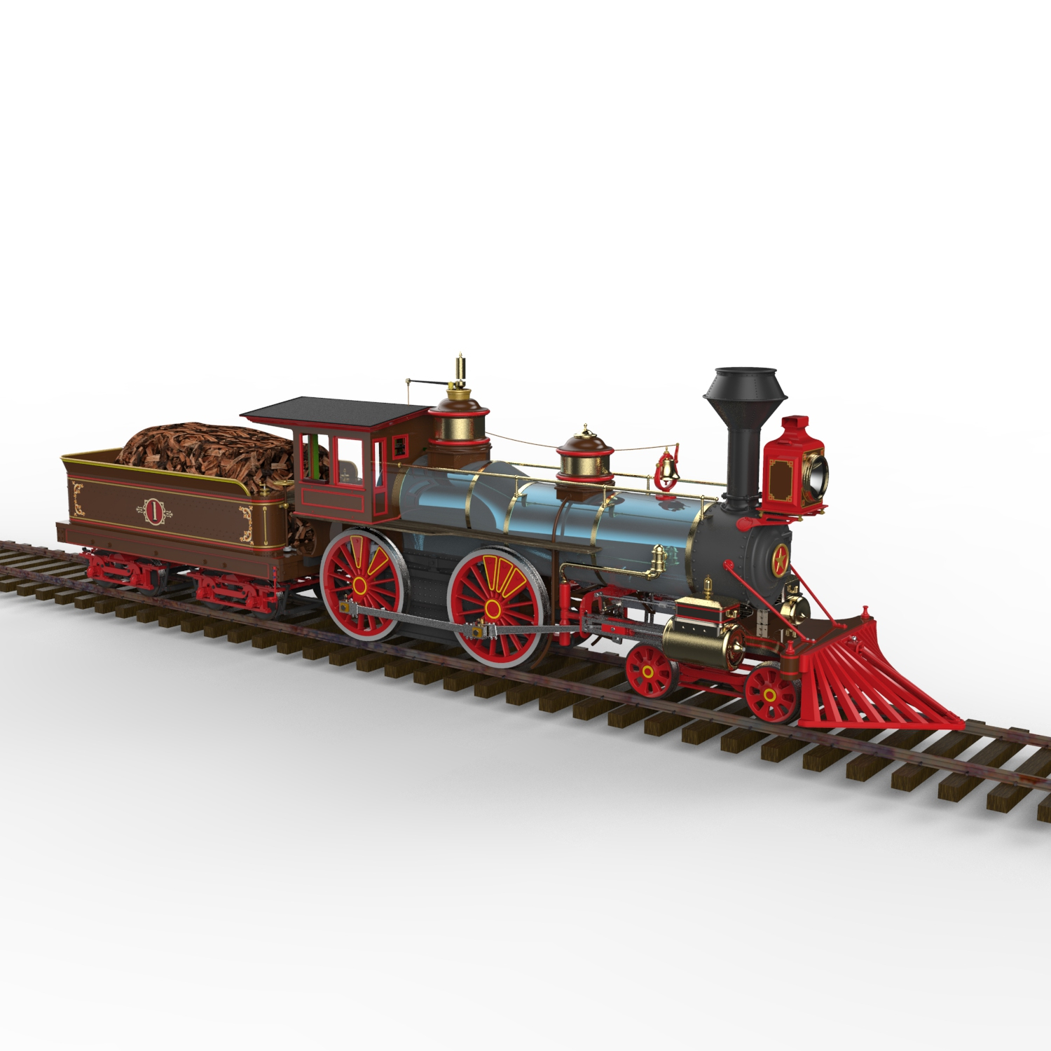 Locomotive 4-4-0 standard 1872 model - TurboSquid 1327641