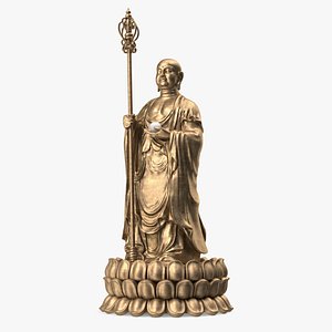 Bronze Dizang Buddha Sculpture 3D model