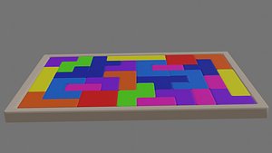 3D Tetris Board Game OBJ and BLEND