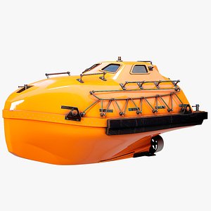 Rescue Lifeboat With Cockpit Interior PBR