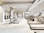 Modello 3D di un interno di una palestra moderna.