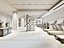 Modello 3D di un interno di una palestra moderna.