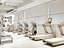 Modello 3D di un interno di una palestra moderna.