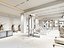 Modello 3D di un interno di una palestra moderna.