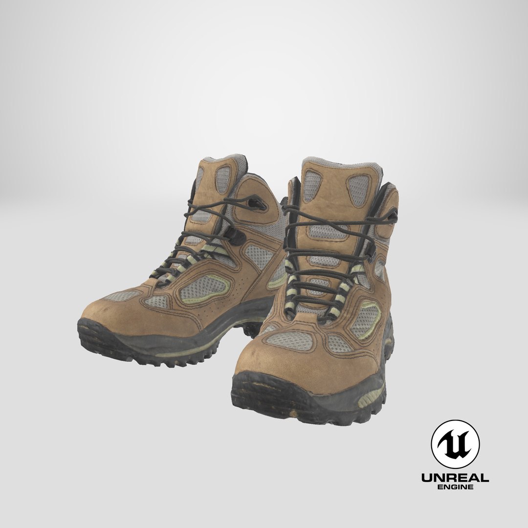 3D Hiking Boots 2 model https://p.turbosquid.com/ts-thumb/Dr/aveSJI/xf/stemcell_unreal_render/png/1692122703/1920x1080/fit_q87/e121eb7139f338156ddb558bb03fe33b3e6d16c4/stemcell_unreal_render.jpg