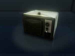 3D model old horror tv
