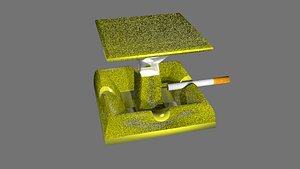 3D ashtray lamp model