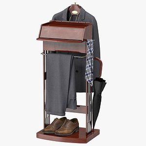 3D model mens suit brown wood