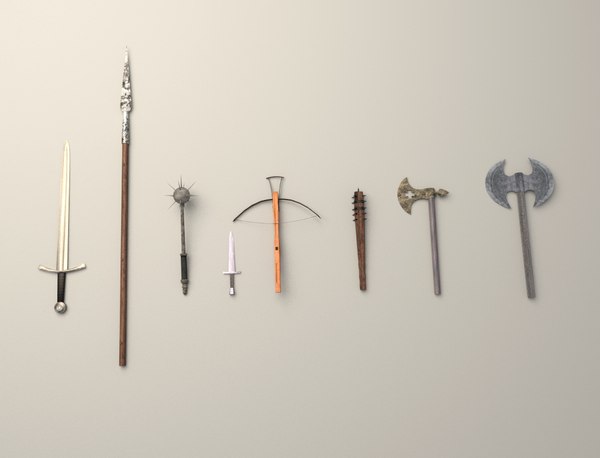 3d model pack medieval weapons