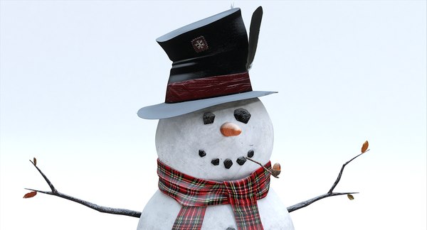 3D snowman pbr TurboSquid 1244701