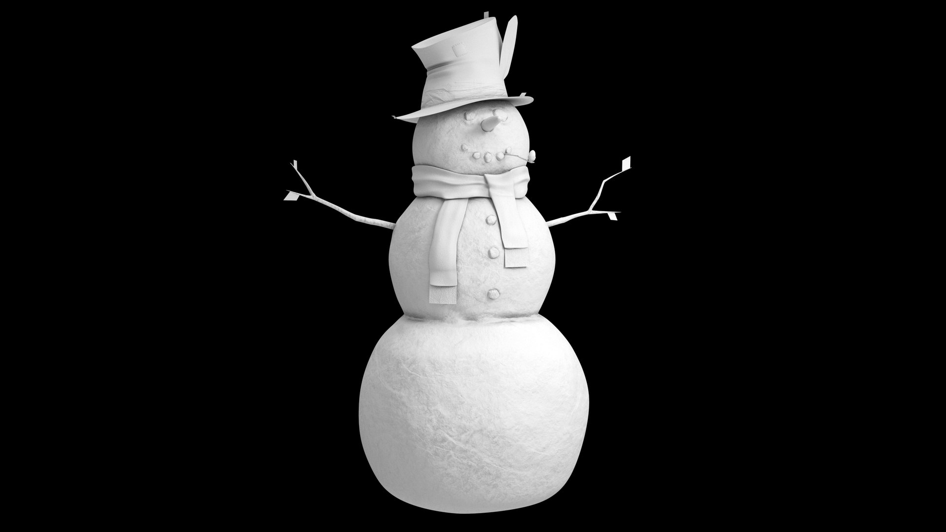 3D Snowman Pbr - TurboSquid 1244701