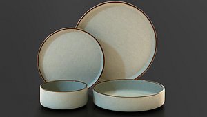 Stoneware Dinnerware Set 01 3D model