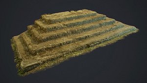 3D pbr old concrete stairs model