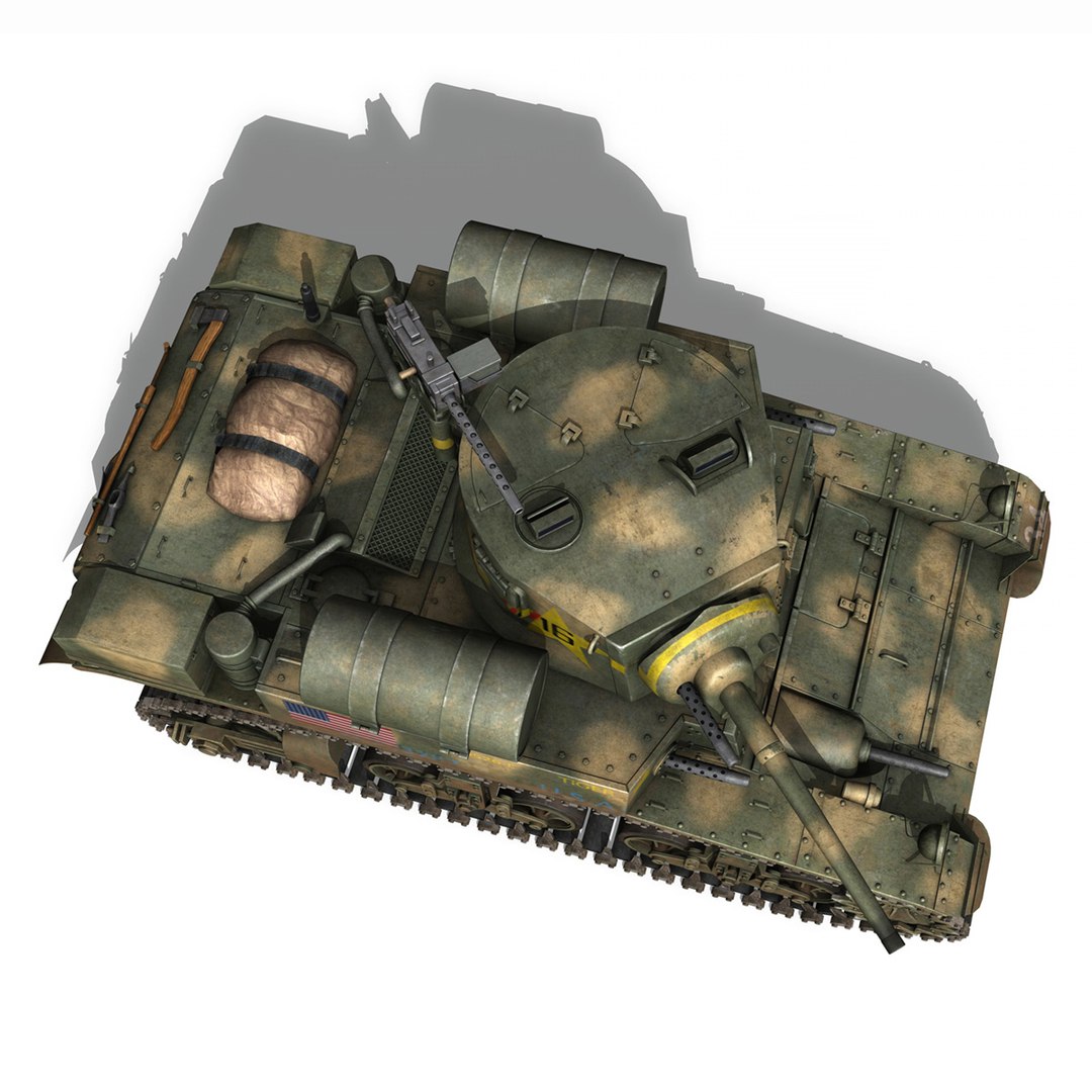 3D m3a1 light tank stuart - TurboSquid 1202981