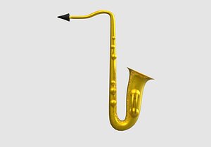 basic cartoon saxophone 3D model