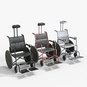 3D Secure Wheelchair low-poly 3d model