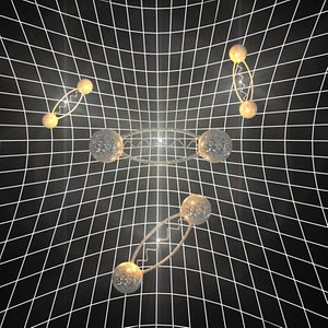 3d model space electron - positron
