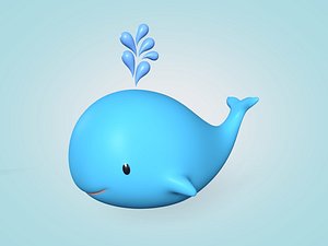 Cartoon Whale 3D model