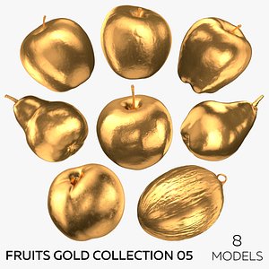 3D model Fruits Gold Collection 05 - 8 Fruits