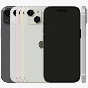 Apple iPhone 15 All Colors Smartphone 3D