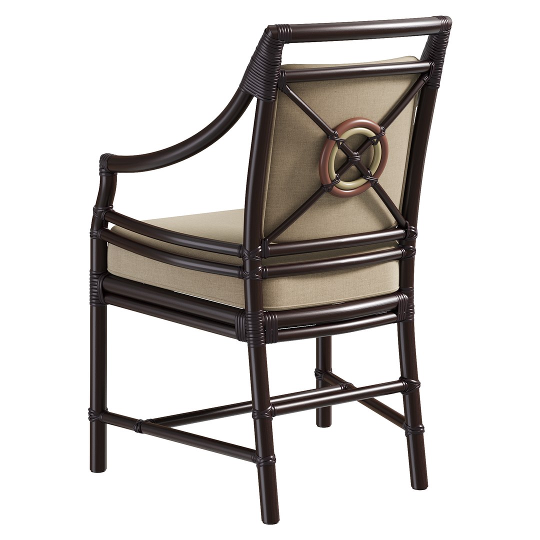 RATTAN TARGET ARMCHAIR UPHOLSTERED BACK By Bakerfurniture 3D Model ...