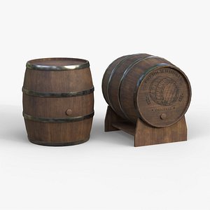 Whiskey Wooden Barrel 3D model