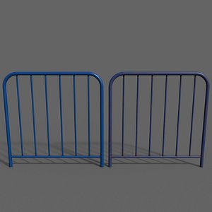 3D model PBR Pedestrian Guard Rail Blue V2