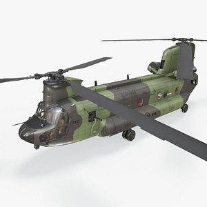 3D CH-47 Chinook RCAF Complex Animation
