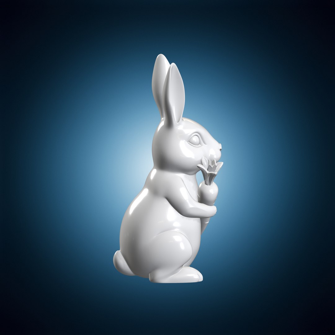 3D Cute Rabbit With Carrot Sculpture 3D Print Model - TurboSquid 2548800